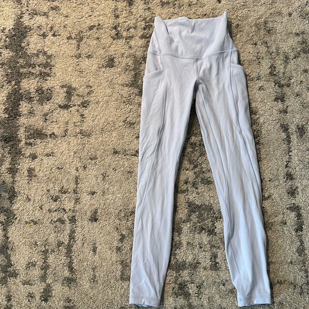 25 in light blue lululemon align leggings with pockets